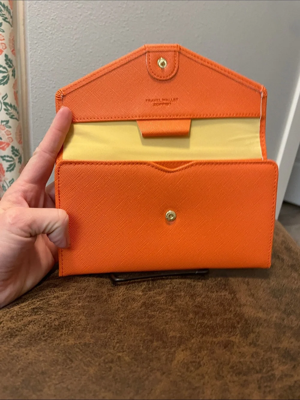Travel wallet with RFID protection. Zoffen orange secure ID, passport, cards NEW